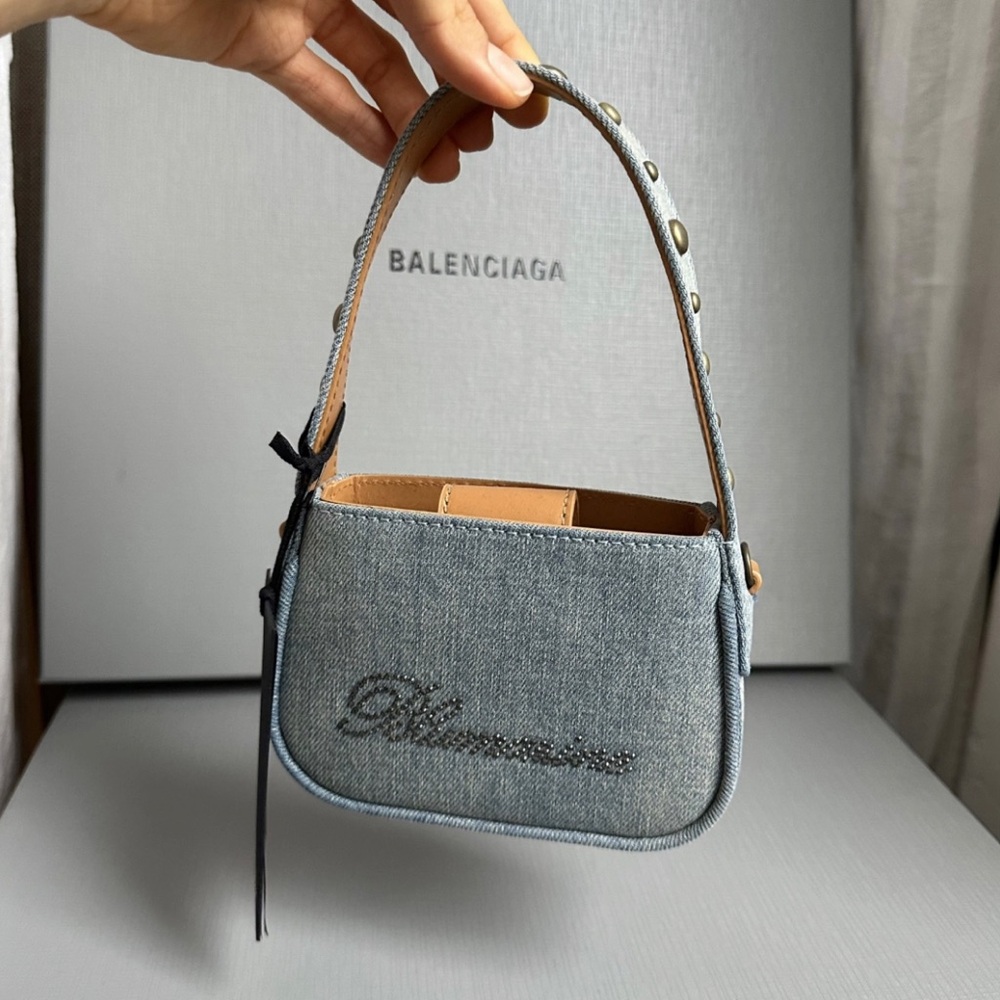 Blumarine Rhinestone Denim Mini Bag